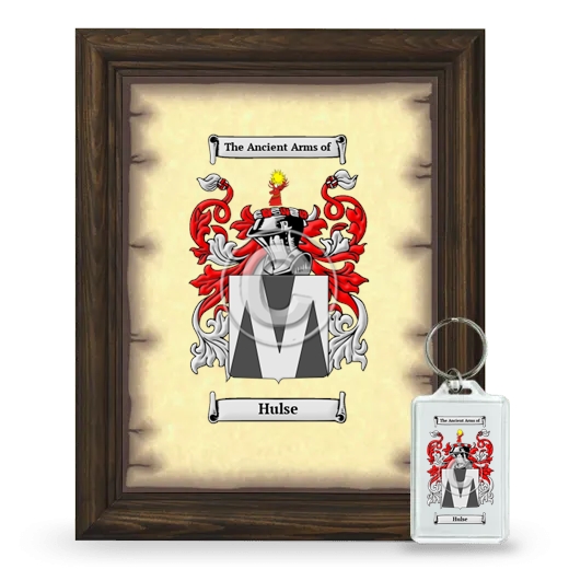 Hulse Framed Coat of Arms and Keychain - Brown