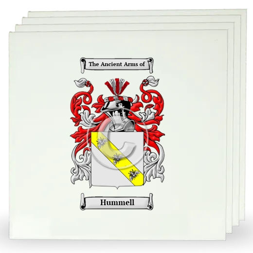 Hummell Set of Four Large Tiles with Coat of Arms