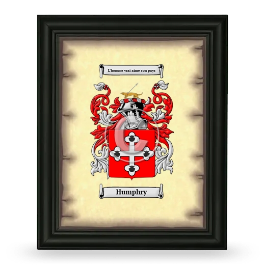 Humphry Coat of Arms Framed - Black