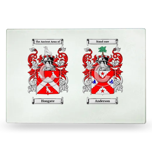 Double Coat of Arms Glass Cutting Board