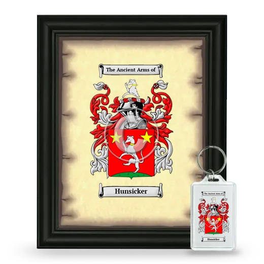 Hunsicker Framed Coat of Arms and Keychain - Black