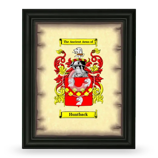 Huntback Coat of Arms Framed - Black