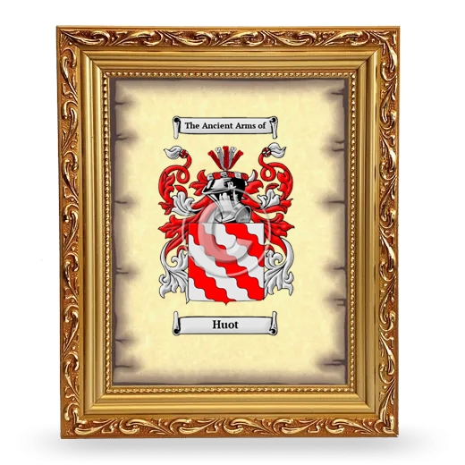 Huot Coat of Arms Framed - Gold