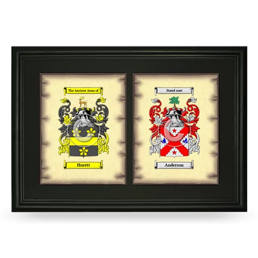 Double Coat of Arms Framed - Black