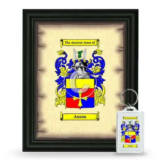 Anson Framed Coat of Arms and Keychain - Black