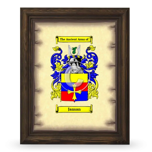 Jansan Coat of Arms Framed - Brown