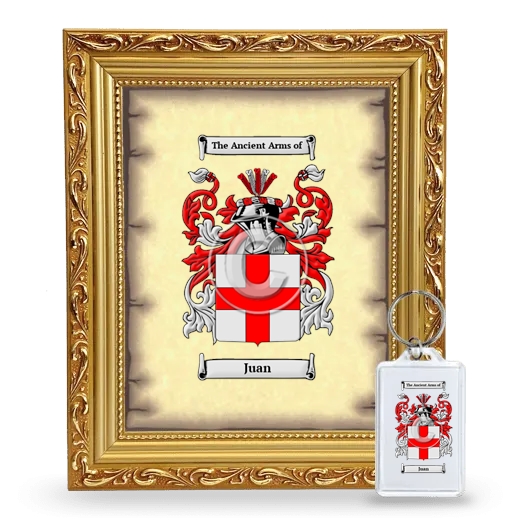 Juan Framed Coat of Arms and Keychain - Gold