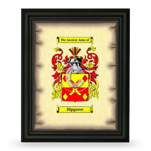 Hipgrove Coat of Arms Framed - Black