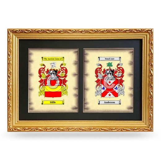 Double Coat of Arms Framed - Gold