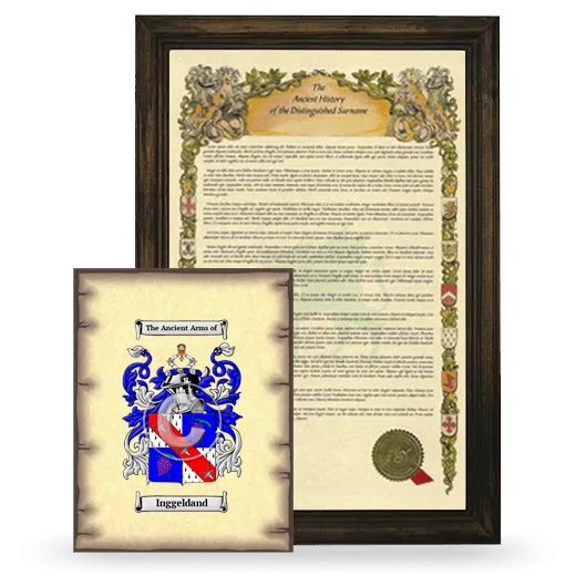 Inggeldand Framed History and Coat of Arms Print - Brown