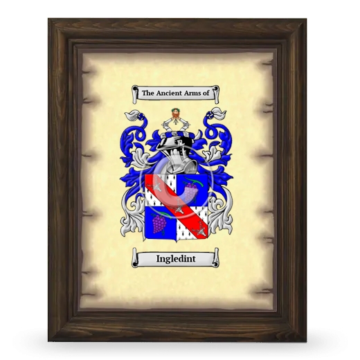 Ingledint Coat of Arms Framed - Brown