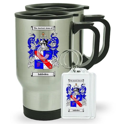 Inkleden Pair of Travel Mugs and pair of Keychains