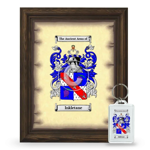 Inkletane Framed Coat of Arms and Keychain - Brown