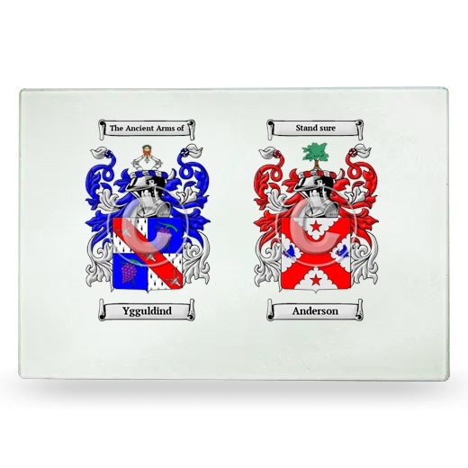 Double Coat of Arms Glass Cutting Board