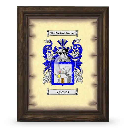Yglesias Coat of Arms Framed - Brown