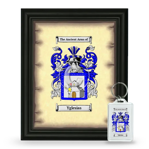 Yglesias Framed Coat of Arms and Keychain - Black