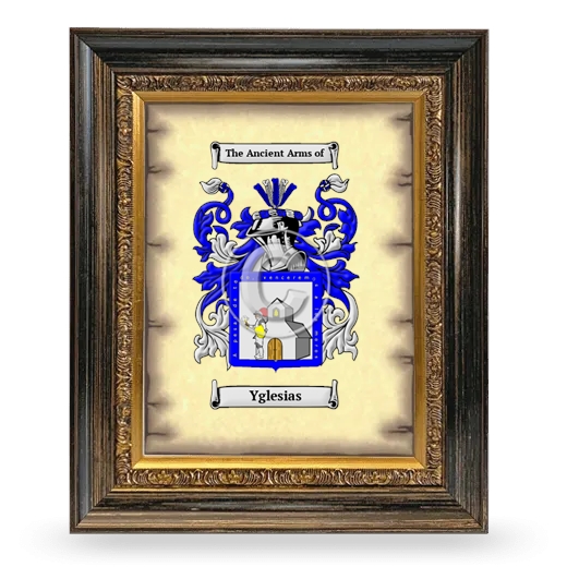 Yglesias Coat of Arms Framed - Heirloom