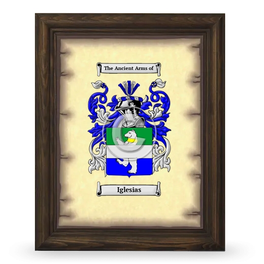 Iglesias Coat of Arms Framed - Brown
