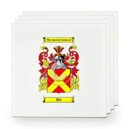 Ilre Set of Four Small Tiles with Coat of Arms