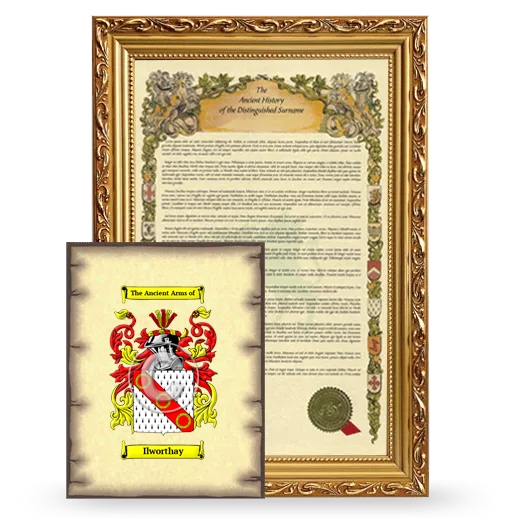 Ilworthay Framed History and Coat of Arms Print - Gold