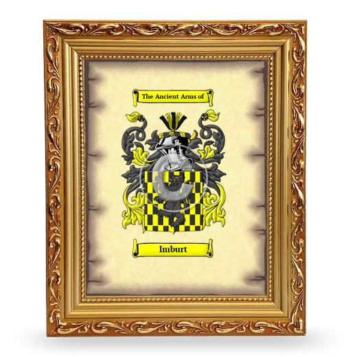 Imburt Coat of Arms Framed - Gold