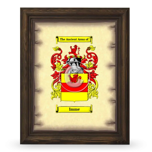 Imme Coat of Arms Framed - Brown