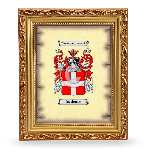 Ingthorpe Coat of Arms Framed - Gold