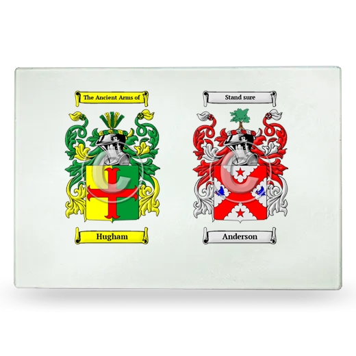 Double Coat of Arms Glass Cutting Board