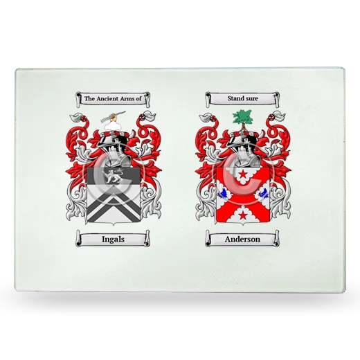 Double Coat of Arms Glass Cutting Board