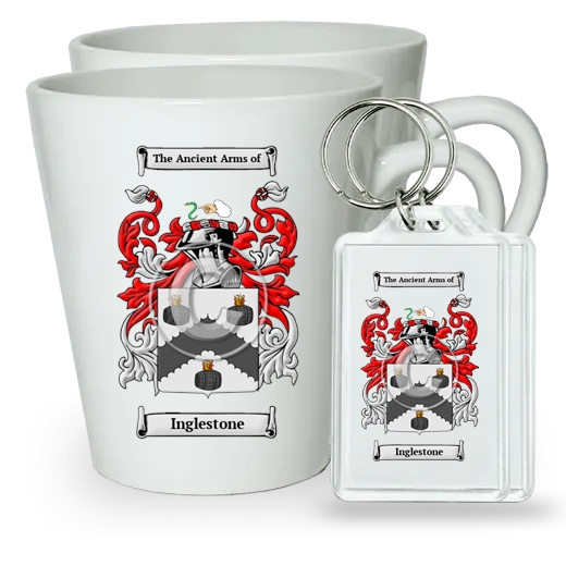 Inglestone Pair of Latte Mugs and Pair of Keychains