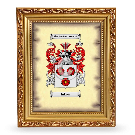 Inkow Coat of Arms Framed - Gold