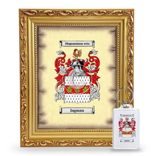 Ingman Framed Coat of Arms and Keychain - Gold