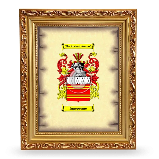 Ingepenne Coat of Arms Framed - Gold