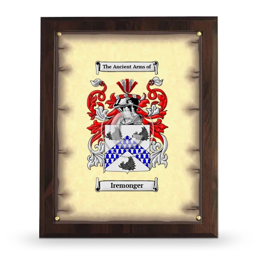 Iremonger Coat of Arms Plaque