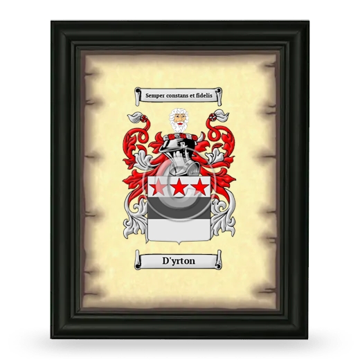 D'yrton Coat of Arms Framed - Black