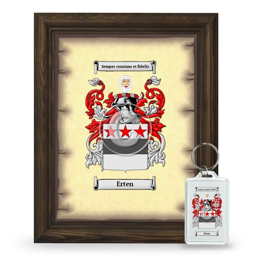 Erten Framed Coat of Arms and Keychain - Brown