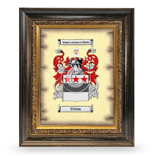 Urton Coat of Arms Framed - Heirloom