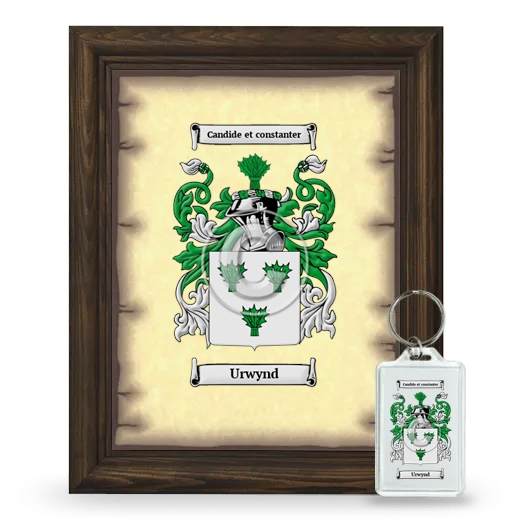 Urwynd Framed Coat of Arms and Keychain - Brown