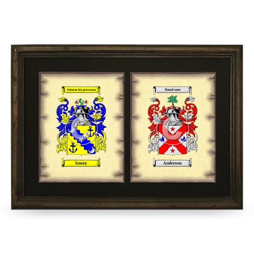 Double Coat of Arms Framed - Brown