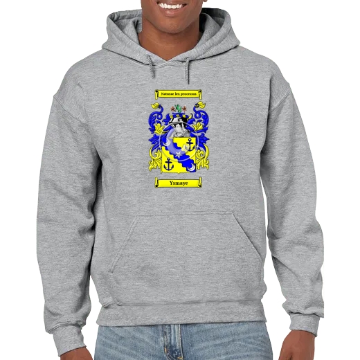 Ysmaye Grey Unisex Coat of Arms Hooded Sweatshirt