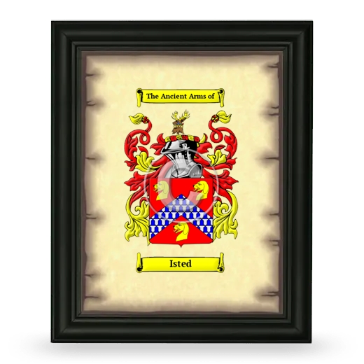 Isted Coat of Arms Framed - Black