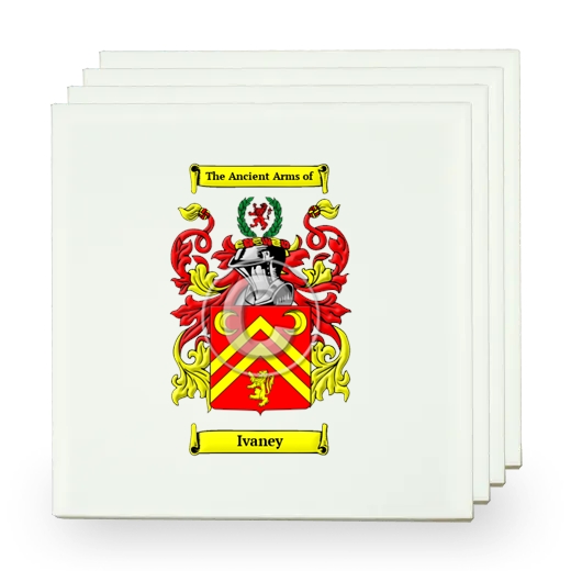 Ivaney Set of Four Small Tiles with Coat of Arms