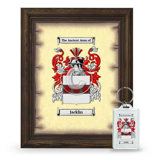 Jacklin Framed Coat of Arms and Keychain - Brown