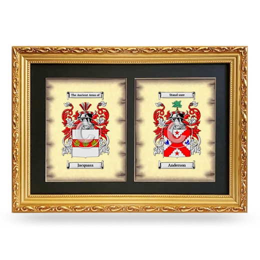 Double Coat of Arms Framed - Gold