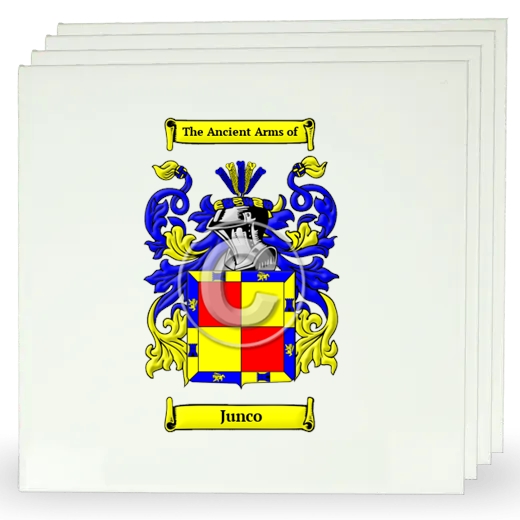 Junco Set of Four Large Tiles with Coat of Arms