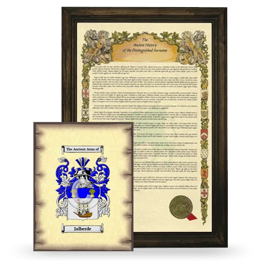 Jalberde Framed History and Coat of Arms Print - Brown