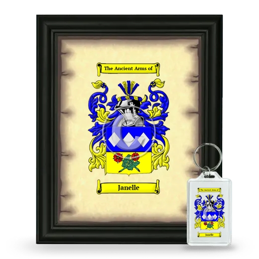 Janelle Framed Coat of Arms and Keychain - Black