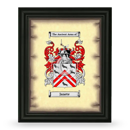 Janete Coat of Arms Framed - Black