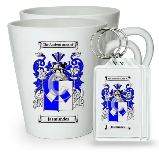 Jasmundes Pair of Latte Mugs and Pair of Keychains