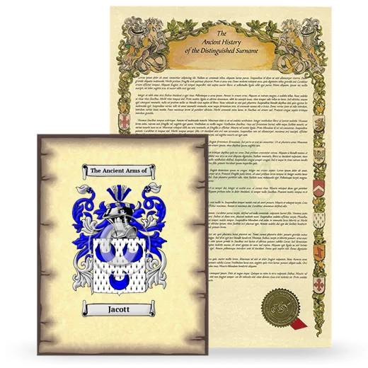 Jacott Coat of Arms and Surname History Package